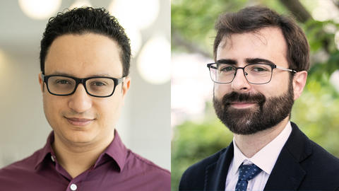 Headshots of Profs. Eslam Khalaf and Matteo Mitrano
