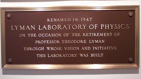 close up of Lyman laboratory plaque