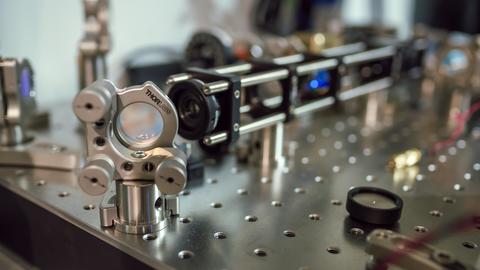 closeup of an optical table