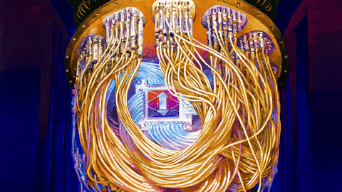 An artist’s drawing of Google’s quantum computer chip, called Sycamore